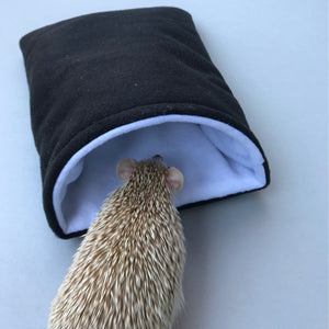 Fleece cosy snuggle cave. Padded stay open cave for hedgehogs. Fleece pet bed.