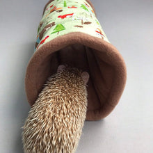 Load image into Gallery viewer, Camping animals stay open tunnel. Padded fleece tunnel. Padded tunnel