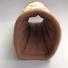 Load image into Gallery viewer, Camping animals stay open tunnel. Padded fleece tunnel. Padded tunnel