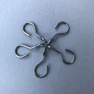 Hooks, clips for small pet cage accessories. Metal hooks. Metal clips. Accessory cage hooks.