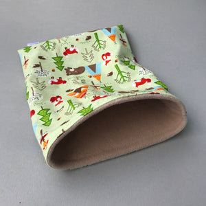 Camping animals full cage set. Corner house, snuggle sack, tunnel cage set.