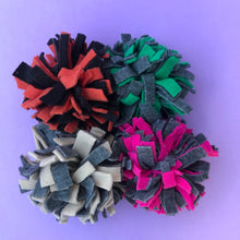 Load image into Gallery viewer, Fleece pom-pom toy. Fleece pom-pom in various mixed colours. Small pet toys.