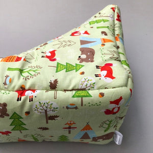 Camping animals corner house. Hedgehog and small pet cube house.