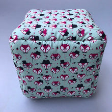 Load image into Gallery viewer, Dapper Mr Fox cosy cube house. Hedgehog and guinea pig cube house. Padded fleece lined house.