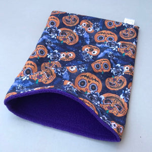 Pumpkin Halloween snuggle sack. Cuddle sack or stay open sack. Halloween bed.