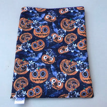 Load image into Gallery viewer, Pumpkin Halloween snuggle sack. Cuddle sack or stay open sack. Halloween bed.