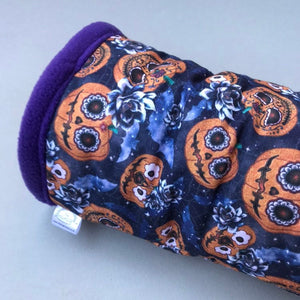 Pumpkin Halloween padded fleece tunnel. Padded tunnel for hedgehogs and small pets.