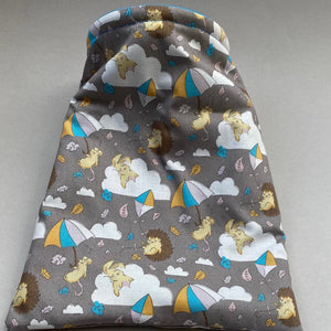 Grey Kite Hedgehog snuggle sack, snuggle pouch, sleeping bag for hedgehogs and small pet bedding.