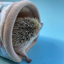 Load image into Gallery viewer, Blue Kite Hedgehog stay open tunnel. Padded tunnel for hedgehogs, rats and small pets.
