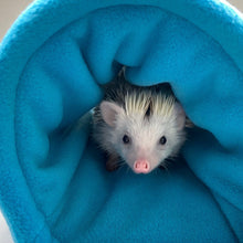 Load image into Gallery viewer, Grey Kite Hedgehog stay open tunnel. Padded fleece tunnel.