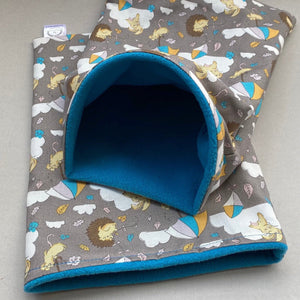 Grey Kite Hedgehog snuggle sack, snuggle pouch, sleeping bag for hedgehogs and small pet bedding.