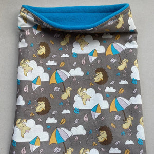 Grey Kite Hedgehog snuggle sack, snuggle pouch, sleeping bag for hedgehogs and small pet bedding.