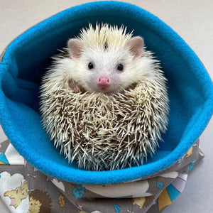 Grey Kite Hedgehog snuggle sack, snuggle pouch, sleeping bag for hedgehogs and small pet bedding.
