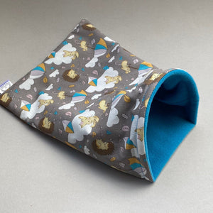 Grey Kite Hedgehog snuggle sack, snuggle pouch, sleeping bag for hedgehogs and small pet bedding.