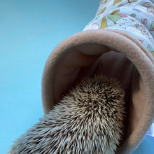 Load image into Gallery viewer, Blue Kite Hedgehog stay open tunnel. Padded tunnel for hedgehogs, rats and small pets.