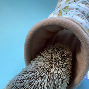 Blue Kite Hedgehog stay open tunnel. Padded tunnel for hedgehogs, rats and small pets.