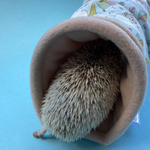 Load image into Gallery viewer, Blue Kite Hedgehog stay open tunnel. Padded tunnel for hedgehogs, rats and small pets.