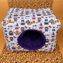 Load image into Gallery viewer, Halloween animals full cage set. Large house, snuggle sack, tunnel cage set for guinea pigs