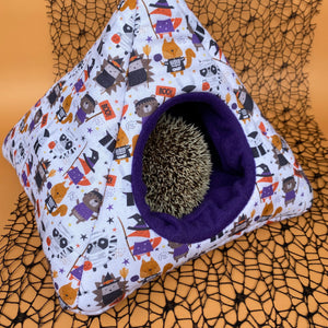 Halloween animals tent house. Hedgehog and small animal house.