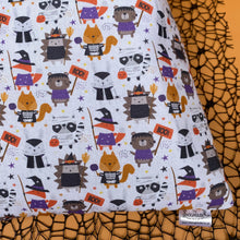 Load image into Gallery viewer, LARGE Halloween animals cosy snuggle cave. Padded stay open snuggle sack.