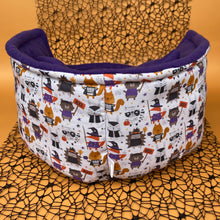 Load image into Gallery viewer, LARGE Halloween animals cuddle cup. Pet sofa. Guinea pig bed. Pet beds. Fleece bed.