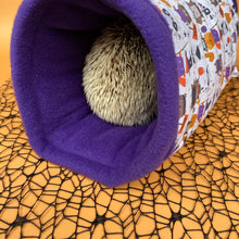 Load image into Gallery viewer, Halloween animals mini set. Tunnel, snuggle sack and toys. Fleece bedding.