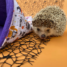 Load image into Gallery viewer, Halloween animals mini set. Tunnel, snuggle sack and toys. Fleece bedding.