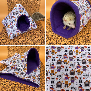 Halloween animals full cage set. Tent house, snuggle sack, tunnel cage set for hedgehogs