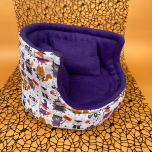 Halloween animals cuddle cup. Pet sofa. Hedgehog and small guinea pig bed.