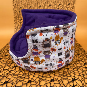 Halloween animals cuddle cup. Pet sofa. Hedgehog and small guinea pig bed.