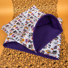 Load image into Gallery viewer, LARGE Halloween animals snuggle sack. Sleeping bag for hedgehogs and guinea pigs