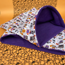 Load image into Gallery viewer, LARGE Halloween animals snuggle sack. Sleeping bag for hedgehogs and guinea pigs