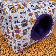 Load image into Gallery viewer, LARGE Halloween animals cosy bed. Cosy cube. Cuddle Cube. Snuggle house.