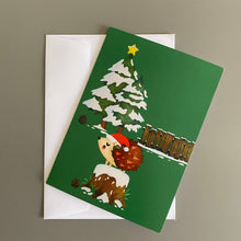 Load image into Gallery viewer, Pack of 6 hedgehog Christmas cards. Festive hedgehog cards.