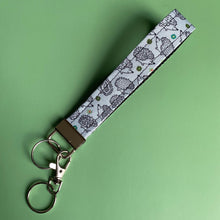 Load image into Gallery viewer, Hedgehog wristlet keychain. Hedgehog keyring.