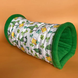 Irish gnome stay open tunnel. Padded fleece tunnel. Tube. Padded tunnel.