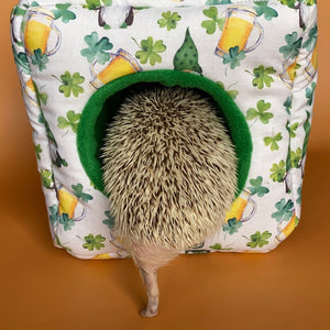 Irish gnome cosy cube house. Hedgehog and guinea pig cube house.