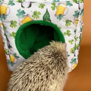 Irish gnome cosy cube house. Hedgehog and guinea pig cube house.