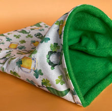 Load image into Gallery viewer, Irish gnome snuggle sack, snuggle pouch, sleeping bag for hedgehog and small guinea pigs.