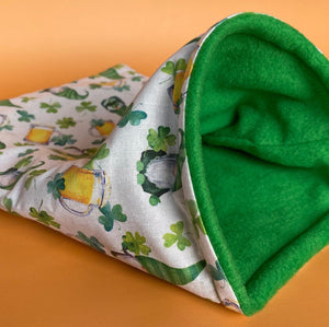 Irish gnome snuggle sack, snuggle pouch, sleeping bag for hedgehog and small guinea pigs.
