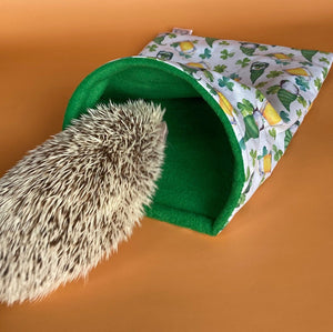 Irish gnome mini set. Tunnel, snuggle sack and toys. Fleece bedding.