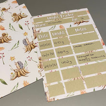 Load image into Gallery viewer, Weight tracker cards. Hedgehog health tracker. Pack of 6 tracker cards.