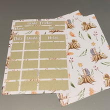 Load image into Gallery viewer, Weight tracker cards. Hedgehog health tracker. Pack of 6 tracker cards.