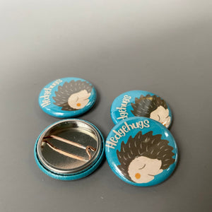Hedgehugs badge. 25mm hedgehog badge. Hedgehog pin. Animal lover gift.