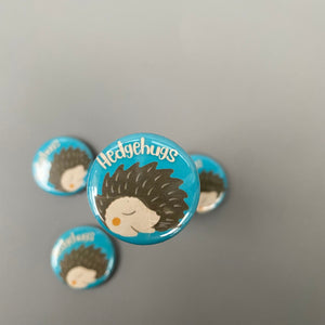 Hedgehugs badge. 25mm hedgehog badge. Hedgehog pin. Animal lover gift.
