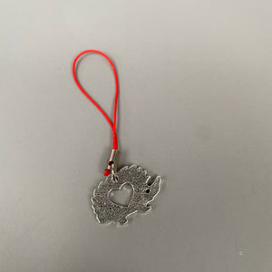 Hedgehog charm. Phone charm. Hedgehog zip pull.