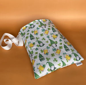 Irish gnome padded bonding bag, carry bag for hedgehog. Fleece lined pet tote.
