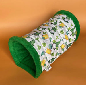 Irish gnome stay open tunnel. Padded fleece tunnel. Tube. Padded tunnel.
