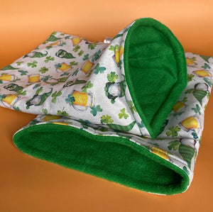 Irish gnome snuggle sack, snuggle pouch, sleeping bag for hedgehog and small guinea pigs.
