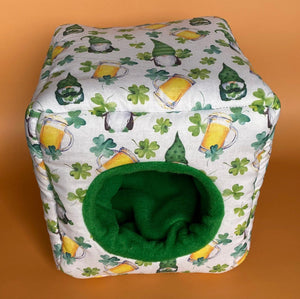 Irish gnomes full cage set. Cube house, snuggle sack, tunnel cage set for small pets.